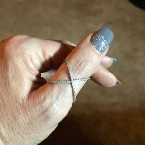 Solid Sterling/18k WG and White Sapphire Ring